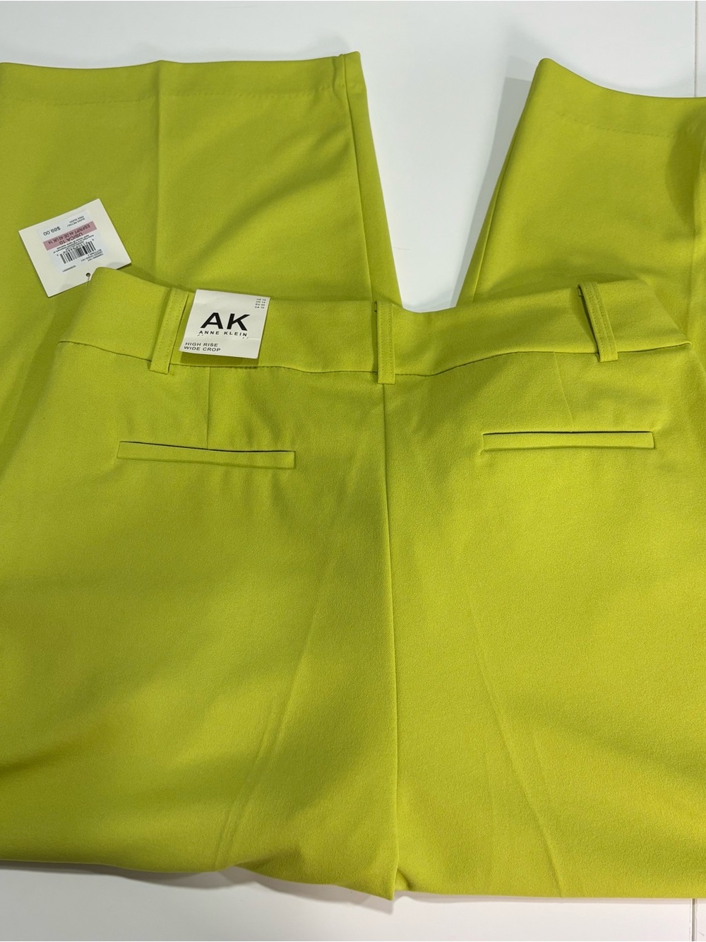 Anne Klein Chartreuse Cropped Wide-Leg Trousers - Picture 8 of 13